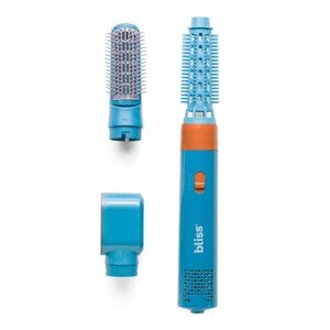 BLISS Blue 3 In 1 Hair Styler Dryer Curler And Hot Air Brush